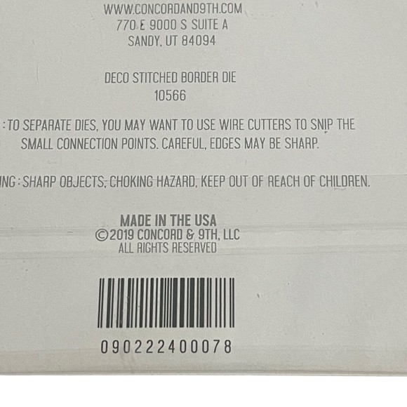 Concord & 9th Dies Deco Stitch Border Model 10566 2019 USA New - Picture 3 of 4